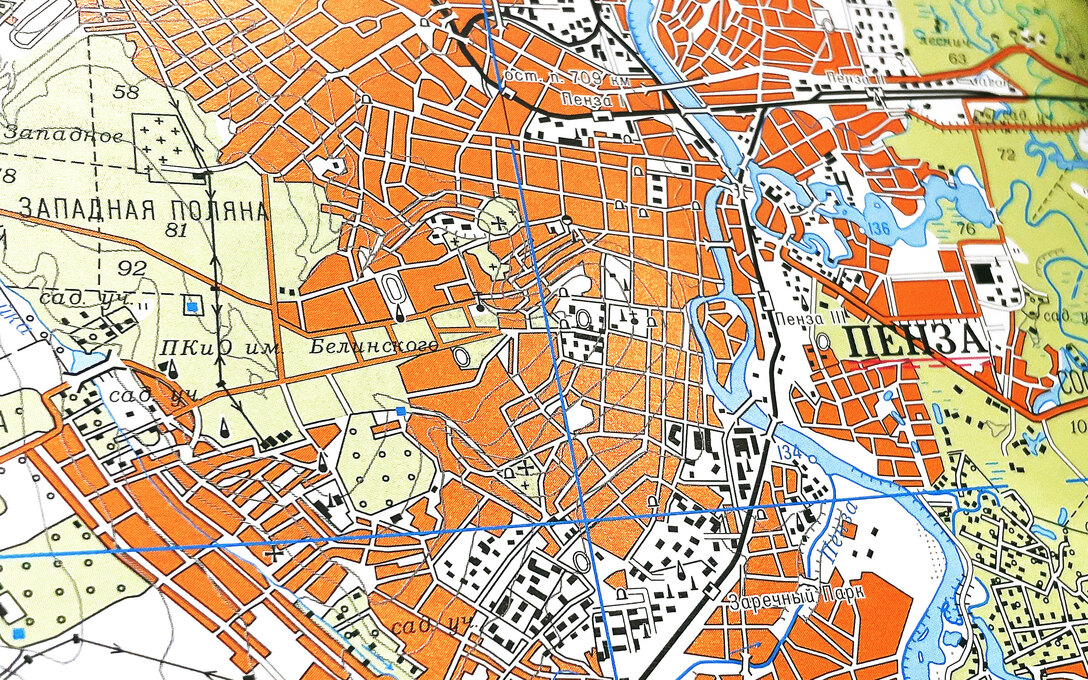 Карта пенза 5. Карта Пензы 1975 года.